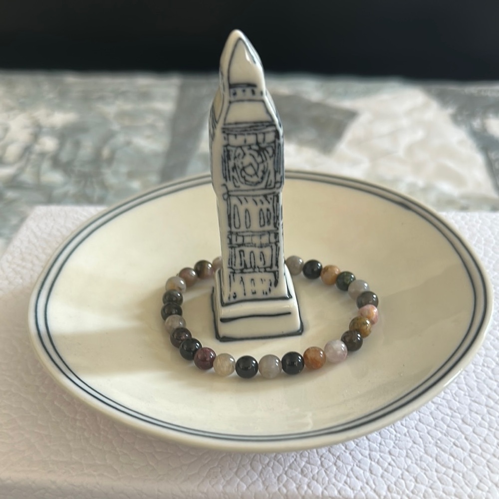 NWOTWatermelon Tourmaline stretchy Beaded Bracelet